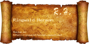 Ringwald Herman névjegykártya