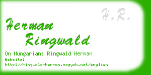 herman ringwald business card